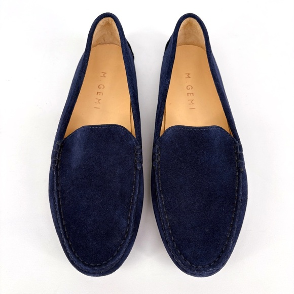 M. GEMI | The Felize Suede Moccasin Driving Loafer in Blue | Sz 8.5 Wide - Picture 7 of 16